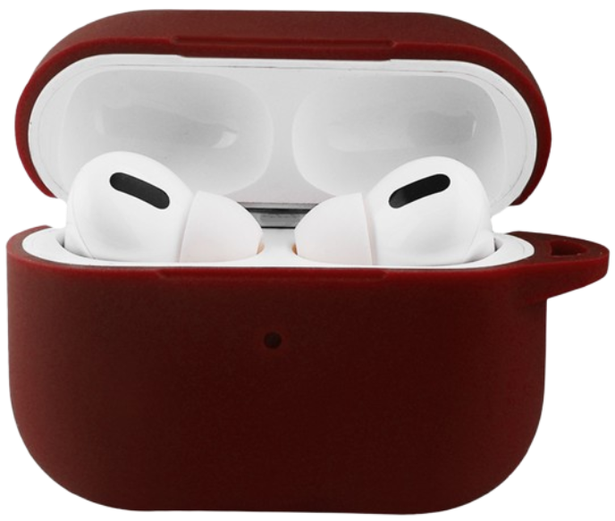 Чохол for AirPods Pro 2 SILICONE CASE (з карабіном) Bordo